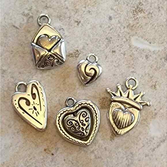 BRIGHTON heart envelope and crown charms lot‎ bundle set - Picture 1 of 6